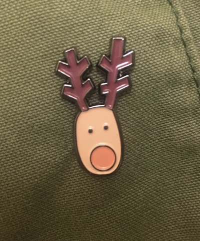 rudolph enamel pin festive
